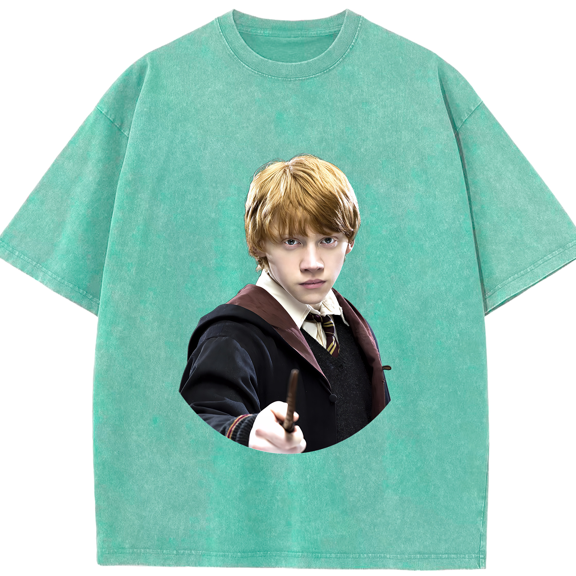 （画像用） Harry Potter ハリー・ポッターシリーズ 綿100% ヴィンテージ風 半袖Tシャツ（フロントプリント）